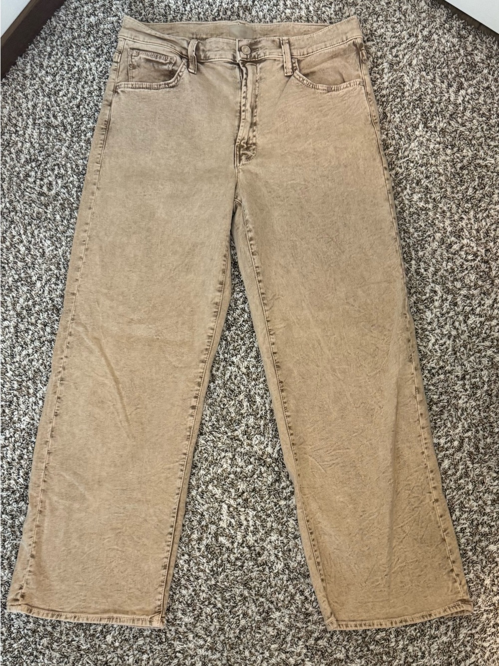 MOTHER The Dodger Ankle Jeans Size 29 Just A Dab Beige Tan Straight Leg Denim